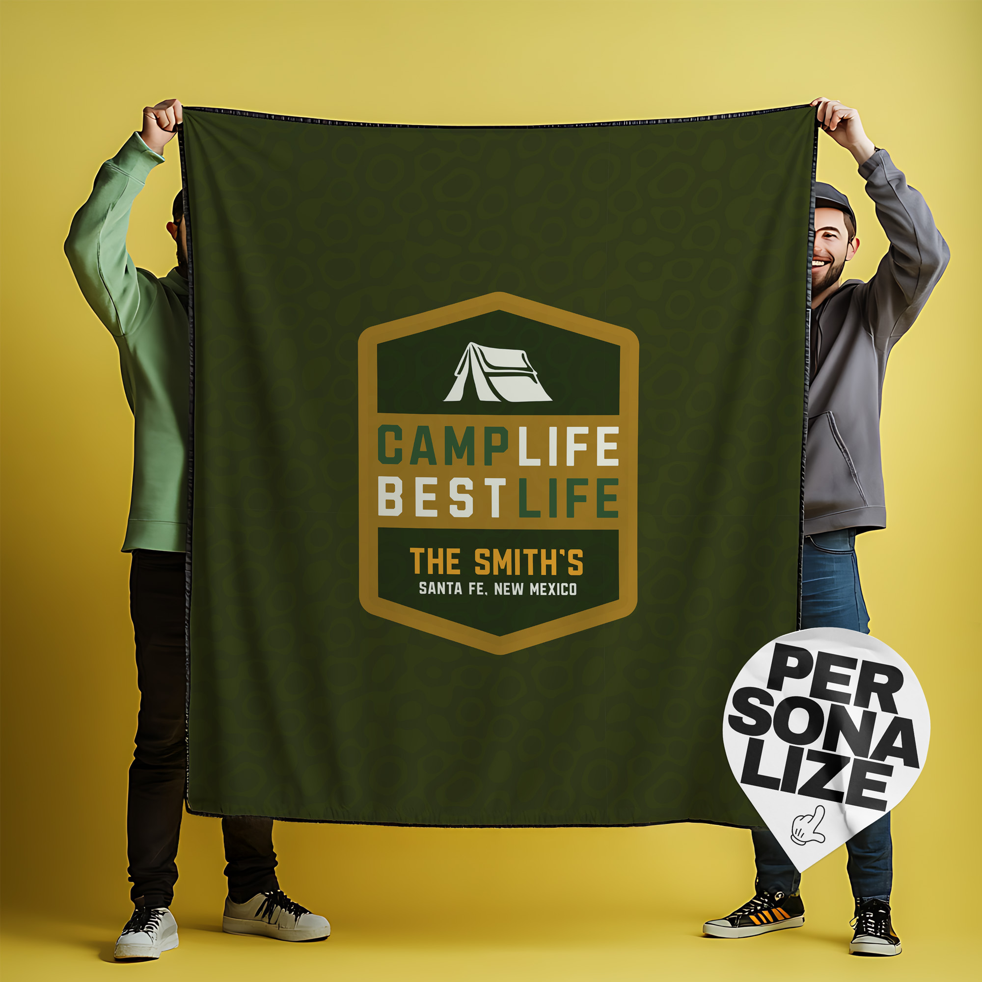 Camp Life Personalized Picnic Blanket by Truhaus Crafted