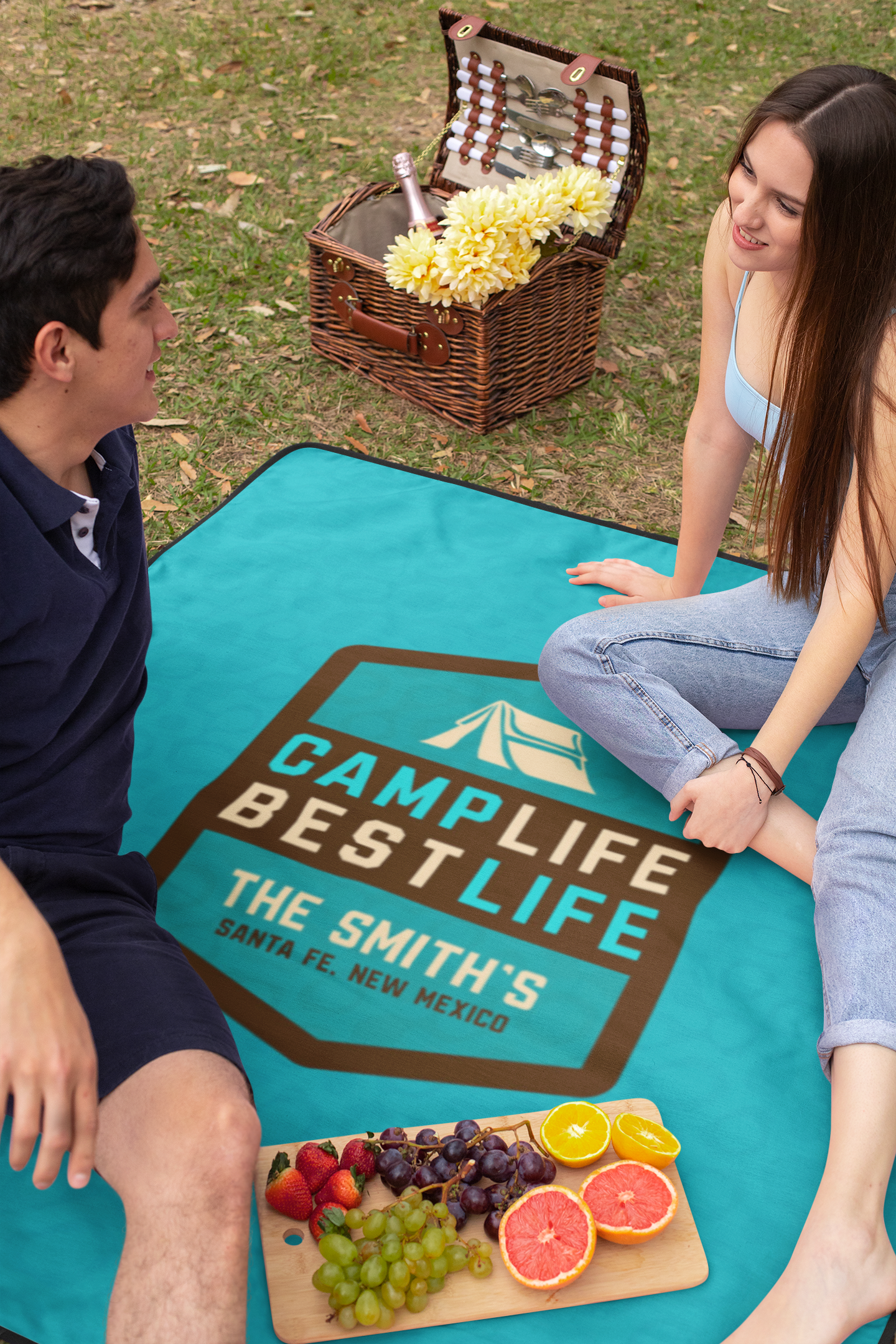 Camp Life Personalized Picnic Blanket by Truhaus Crafted