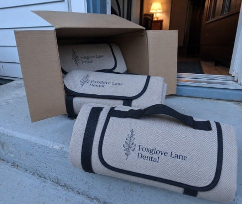 Custom picnic blankets for small business